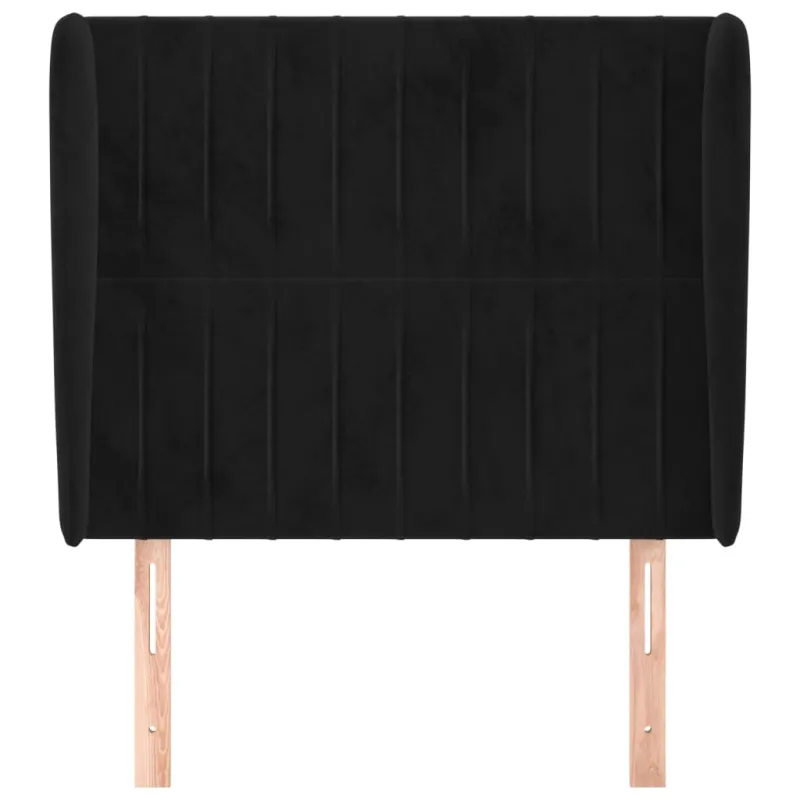 Galvūgalis su auselėmis, juodas, 83x23x118/128cm, aksomas