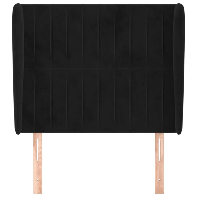 Galvūgalis su auselėmis, juodas, 103x23x118/128cm, aksomas
