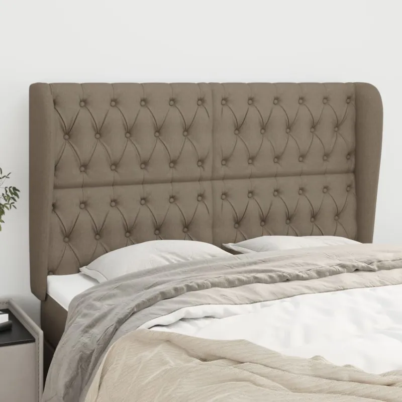 Galvūgalis su auselėmis, taupe, 147x23x118/128cm, audinys