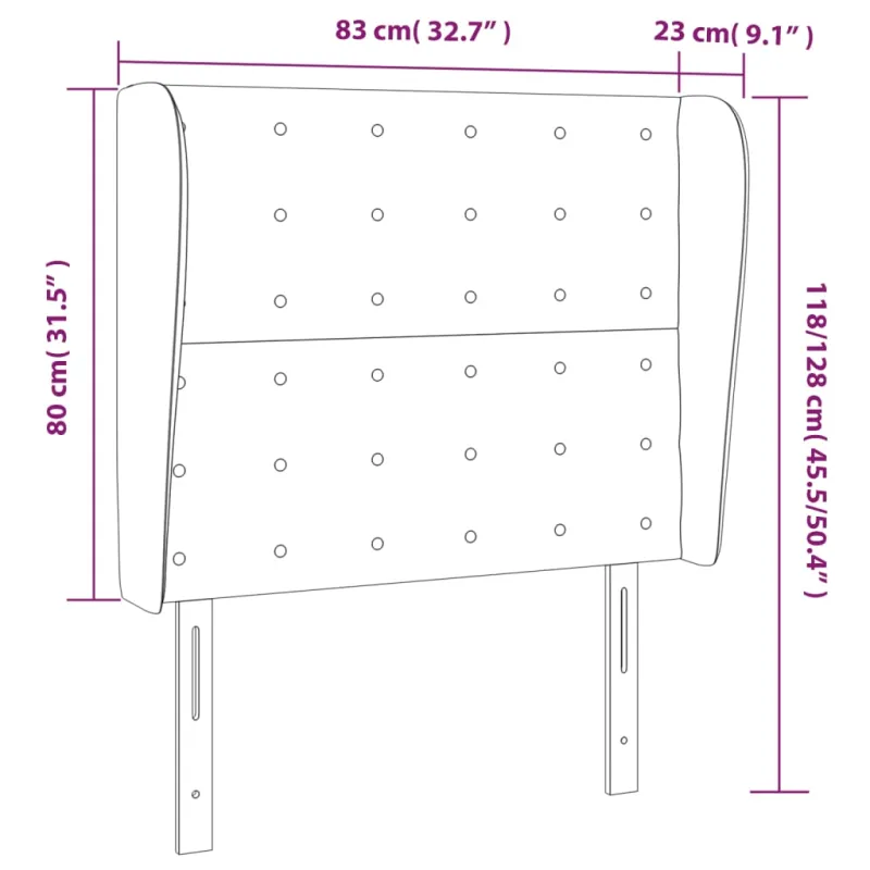 Galvūgalis su auselėmis, taupe, 83x23x118/128cm, audinys