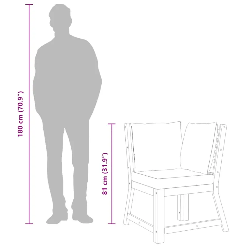 Modulinė kampinė sofa su kreminėmis pagalvėmis, akacija