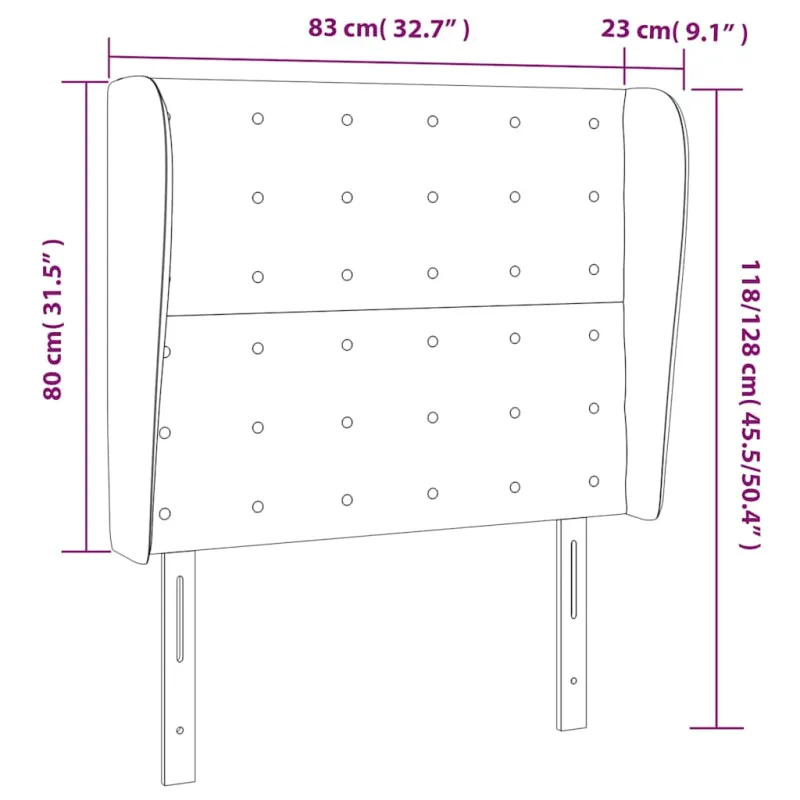 Galvūgalis su auselėmis, mėlynas, 83x23x118/128cm, aksomas