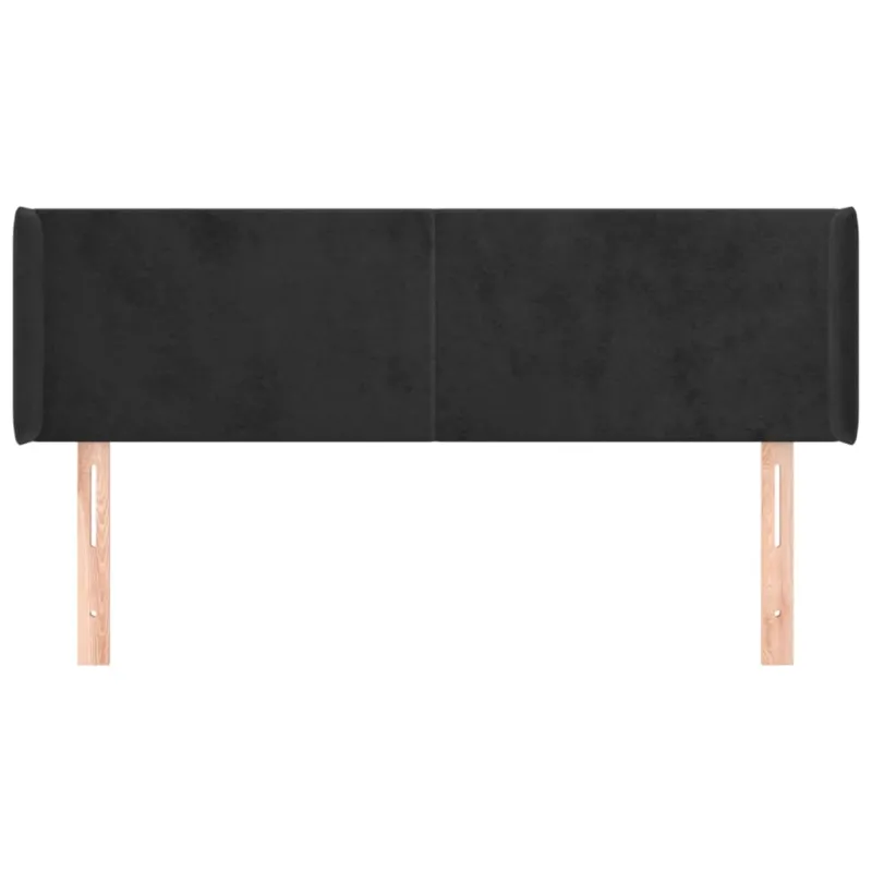 Galvūgalis su auselėmis, juodos spalvos,147x16x78/88cm, aksomas