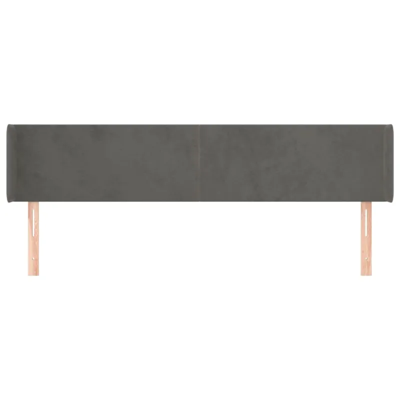 Galvūgalis su auselėmis, tamsiai pilkos,203x16x78/88cm, aksomas