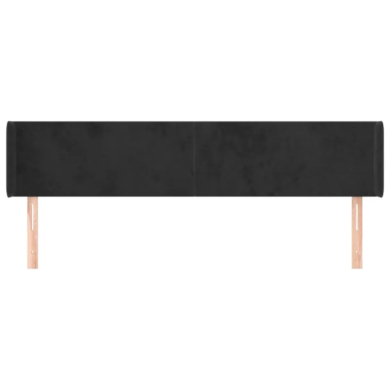 Galvūgalis su auselėmis, juodos spalvos,203x16x78/88cm, aksomas