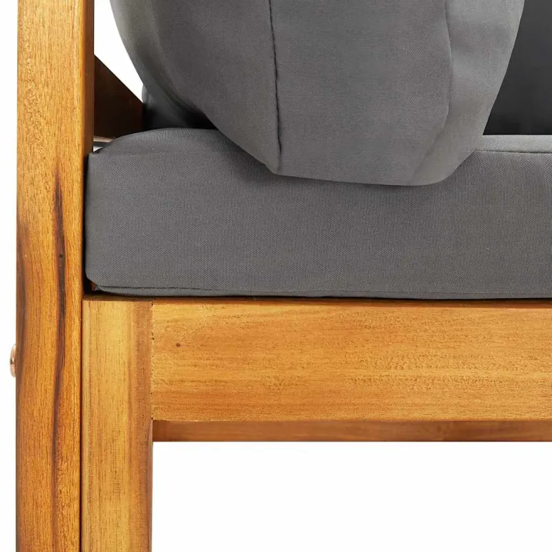 Modulinė kampinė sofa su tamsiai pilkomis pagalvėlėmis, akacija