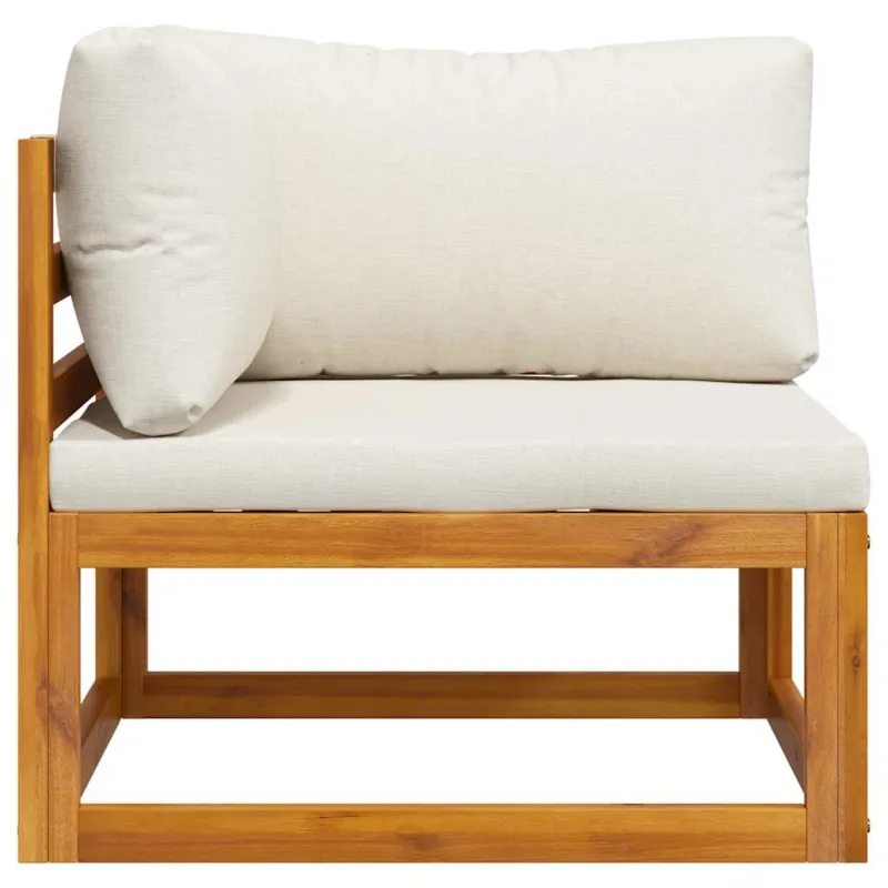 Modulinė kampinė sofa su kreminėmis pagalvėlėmis, akacija