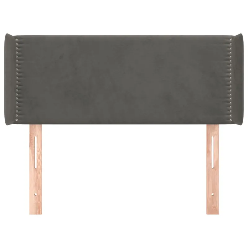 Galvūgalis su auselėmis, tamsiai pilkos,103x16x78/88cm, aksomas