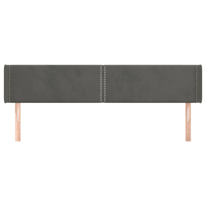 Galvūgalis su auselėmis, tamsiai pilkos,203x16x78/88cm, aksomas
