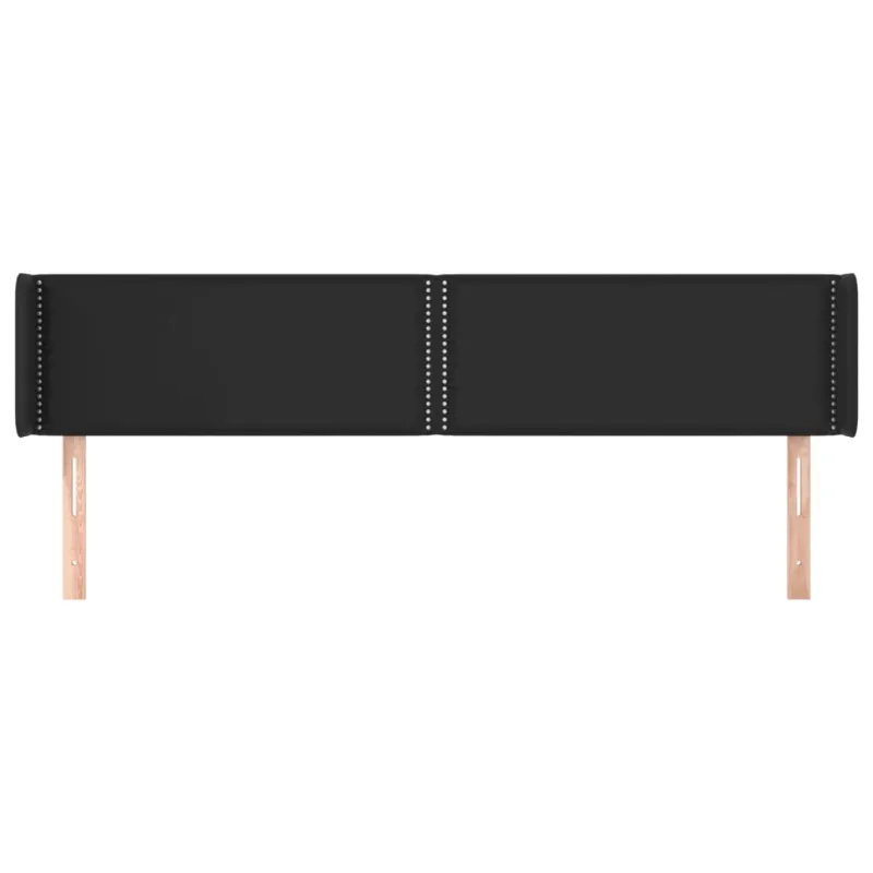 Galvūgalis su auselėmis, juodos ,203x16x78/88cm, dirbtinė oda