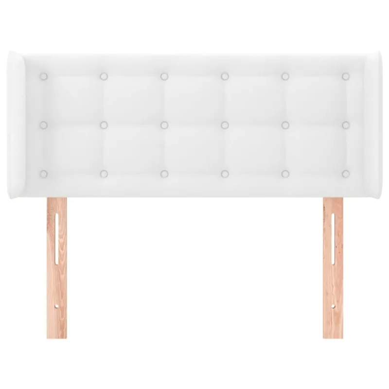 Galvūgalis su auselėmis, baltos,103x16x78/88cm, dirbtinė oda