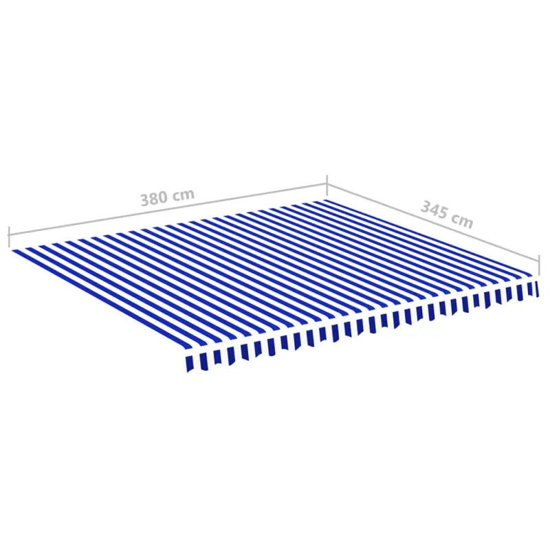 Pakaitinis audinys markizei, mėlynos ir baltos spalvos, 4x3,5m