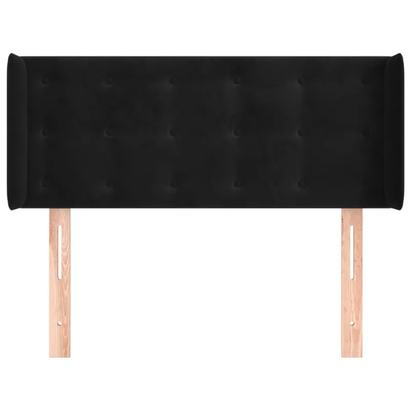 Galvūgalis su auselėmis, juodos spalvos,83x16x78/88cm, aksomas