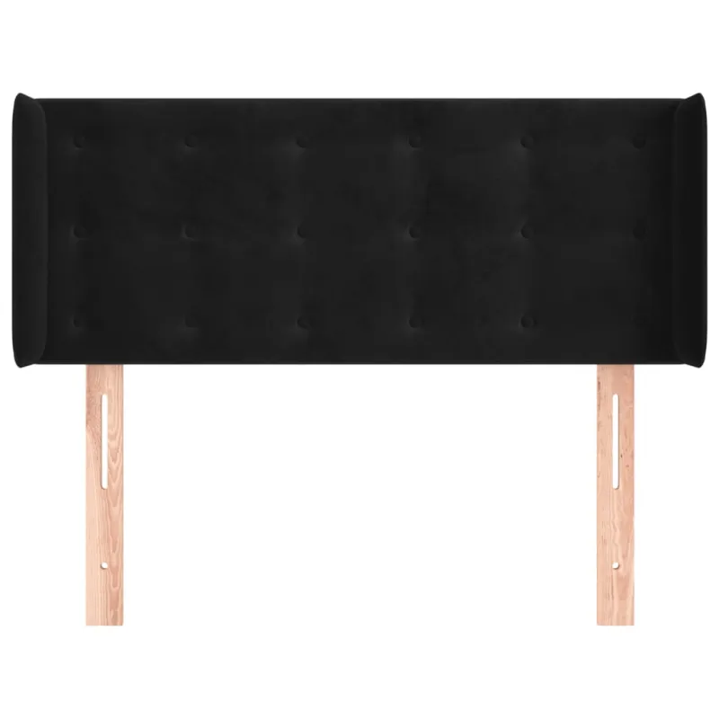 Galvūgalis su auselėmis, juodos spalvos,93x16x78/88cm, aksomas