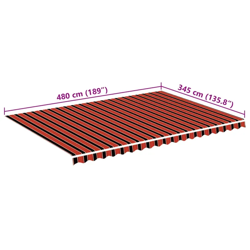Pakaitinis audinys markizei, oranžinės ir rudos spalvos, 5x3,5m