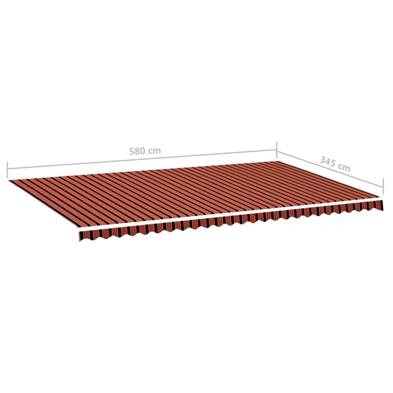Pakaitinis audinys markizei, oranžinės ir rudos spalvos, 6x3,5m