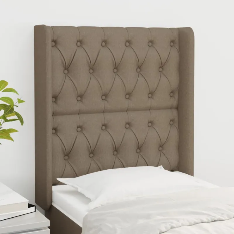 Galvūgalis su auselėmis, taupe, 83x16x118/128cm, audinys