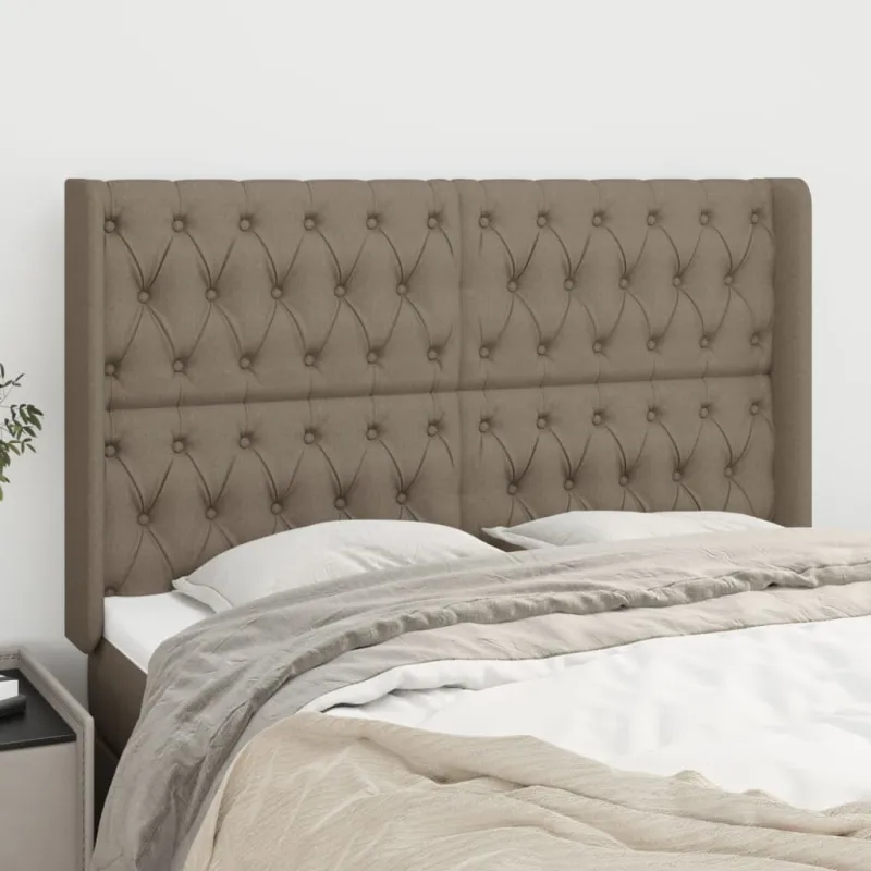 Galvūgalis su auselėmis, taupe, 163x16x118/128cm, audinys