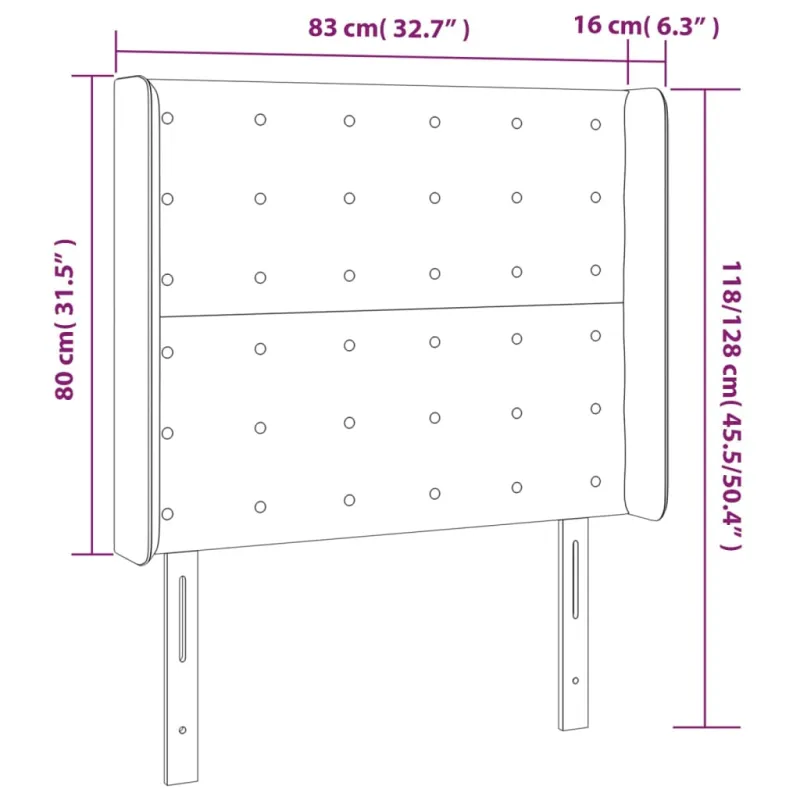Galvūgalis su auselėmis, taupe, 83x16x118/128cm, audinys