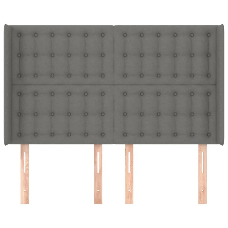 Galvūgalis su auselėmis, pilkas, 147x16x118/128cm, audinys