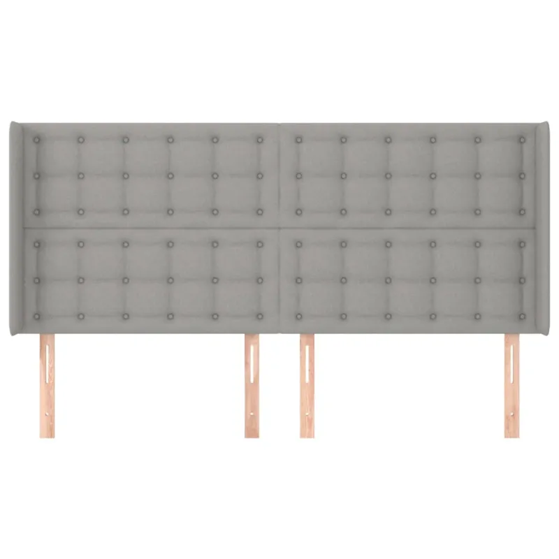 Galvūgalis su auselėmis, pilkas, 203x16x118/128 cm, audinys