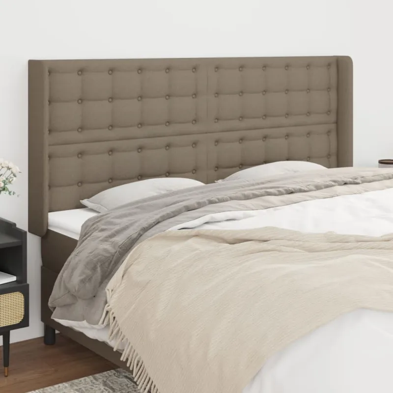 Galvūgalis su auselėmis, taupe, 203x16x118/128cm, audinys