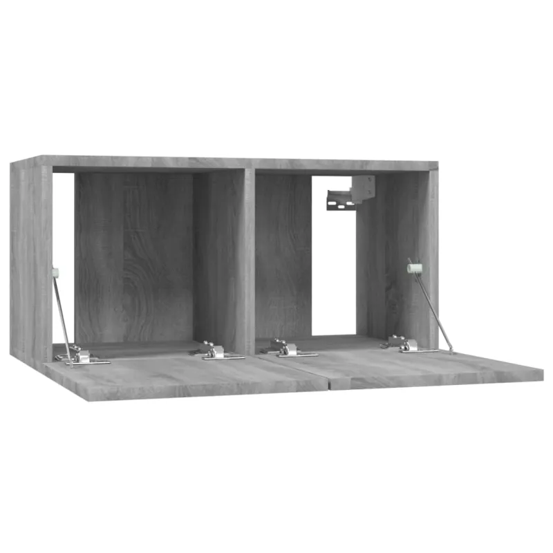 TV spintelės, 4vnt., pilkos ąžuolo, 60x30x30cm, mediena