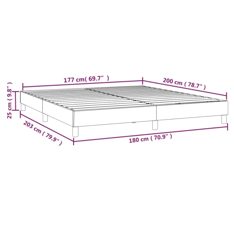 Lovos rėmas su spyruoklėmis, taupe spalvos, 180x200cm, audinys