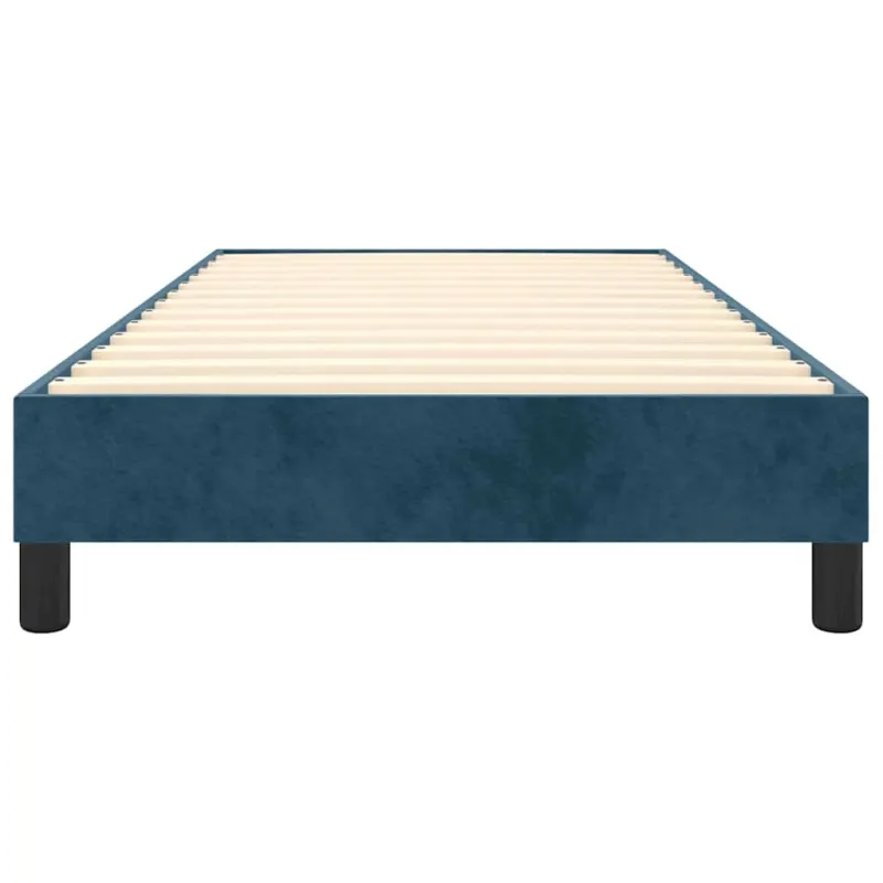 Lovos rėmas su spyruoklėmis tamsiai mėlynas 90x200 cm aksomas