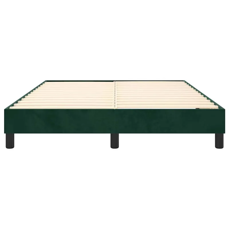 Lovos rėmas su spyruoklėmis tamsiai žalias 140x190 cm aksomas