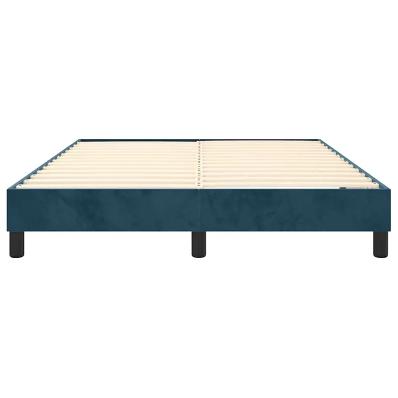 Lovos rėmas su spyruoklėmis tamsiai mėlynas 140x190 cm aksomas