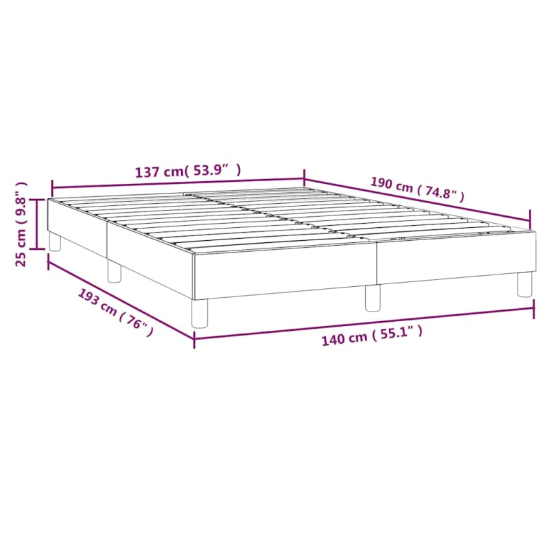 Lovos rėmas su spyruoklėmis tamsiai mėlynas 140x190 cm aksomas