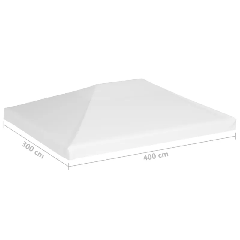 Viršutinis pavėsinės uždangalas, baltos spalvos, 4x3m, 270 g/m²