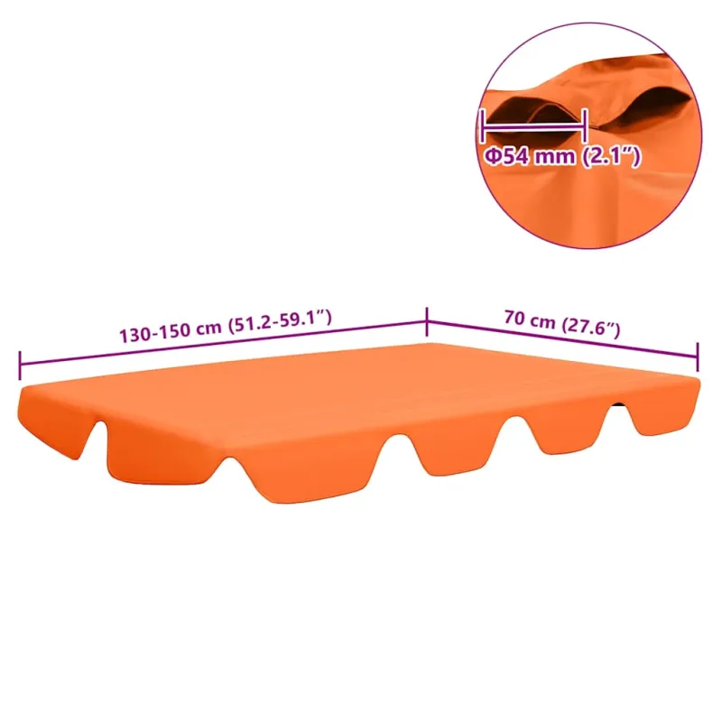 Pakaitinis skliautas sodo sūpynėms, oranžinis, 150/130x105/70cm