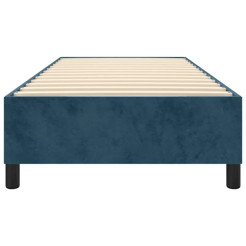 Lovos rėmas su spyruoklėmis tamsiai mėlynas 90x190 cm aksomas
