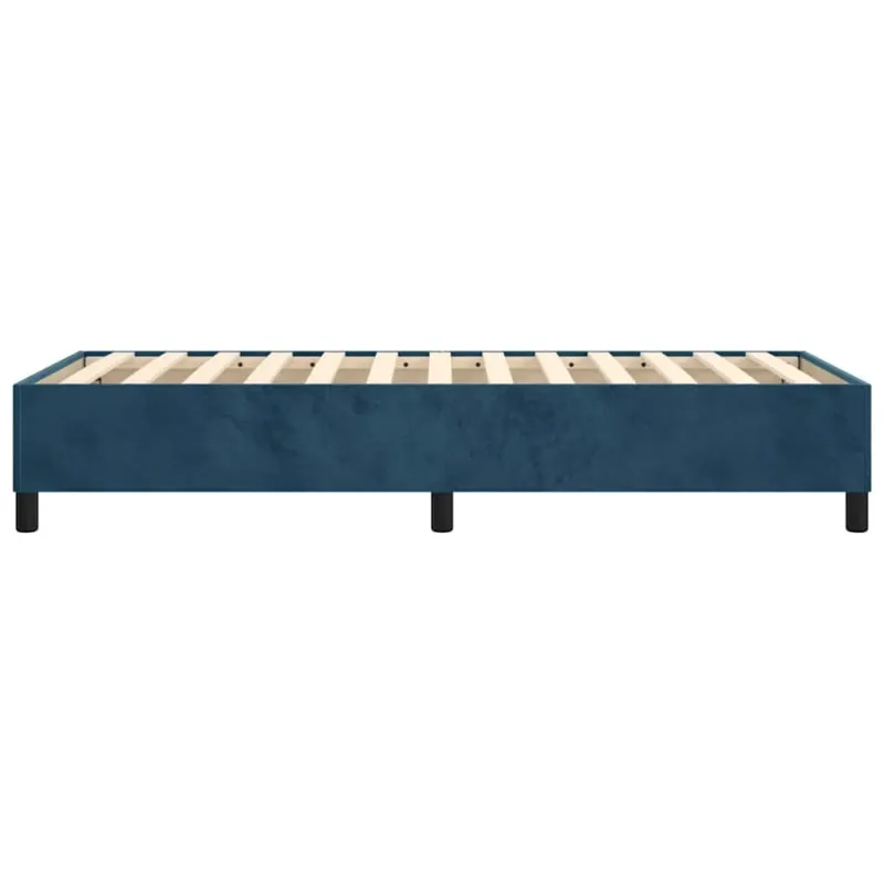 Lovos rėmas su spyruoklėmis tamsiai mėlynas 90x190 cm aksomas