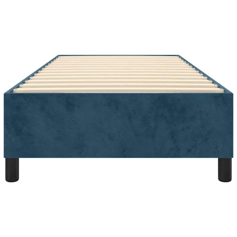 Lovos rėmas su spyruoklėmis tamsiai mėlynas 90x200 cm aksomas