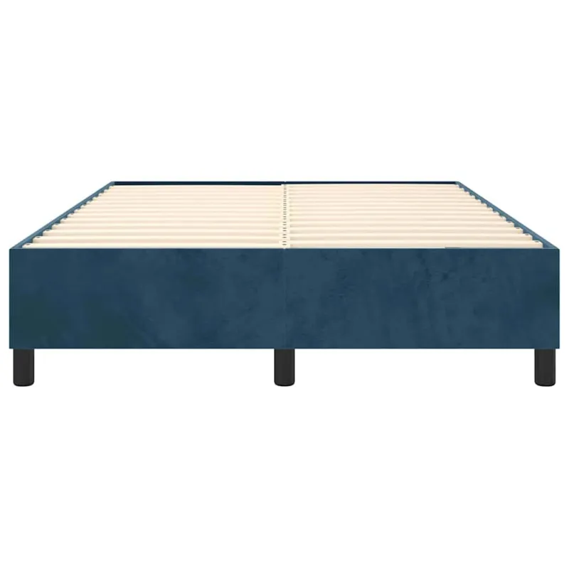 Lovos rėmas su spyruoklėmis tamsiai mėlynas 140x190 cm aksomas