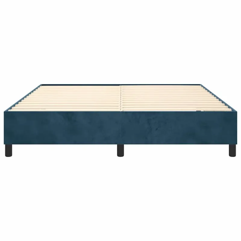Lovos rėmas su spyruoklėmis tamsiai mėlynas 160x200 cm aksomas