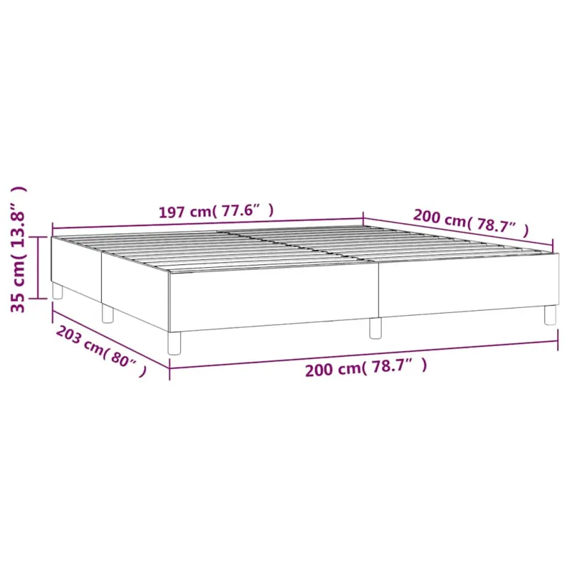 Lovos rėmas su spyruoklėmis tamsiai mėlynas 200x200 cm aksomas