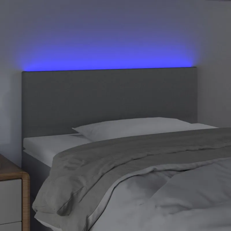 Galvūgalis su LED, šviesiai pilkas, 80x5x78/88cm, audinys