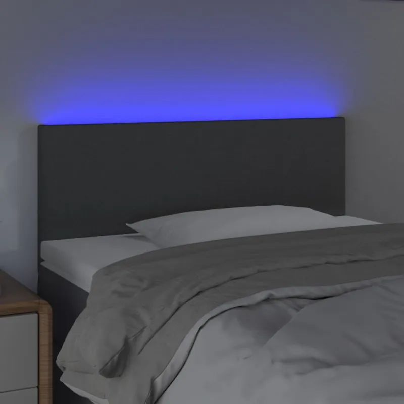 Galvūgalis su LED, tamsiai pilkas, 80x5x78/88cm, audinys