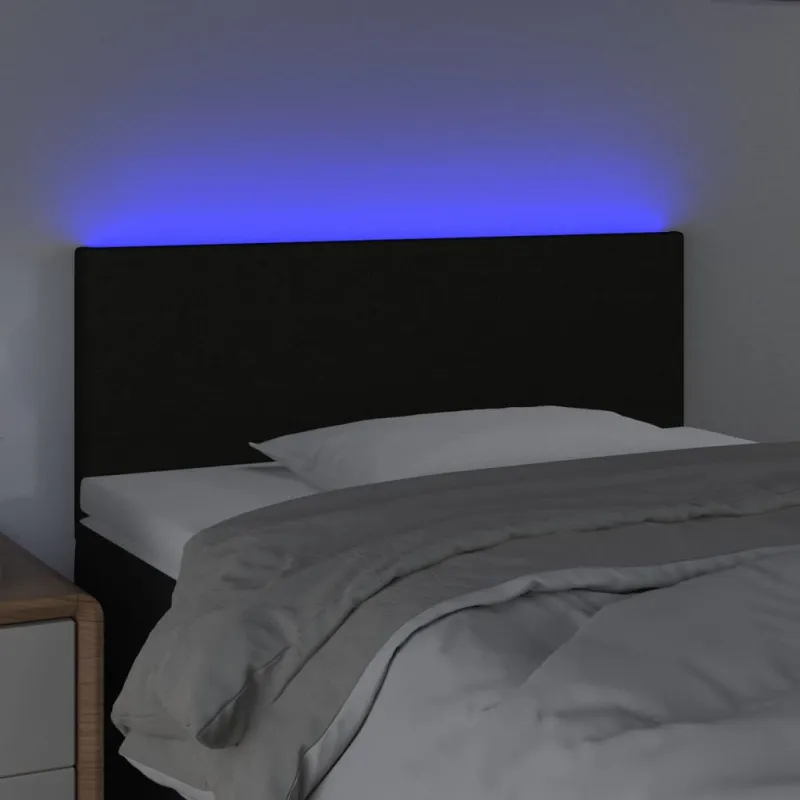 Galvūgalis su LED, juodos spalvos, 100x5x78/88cm, audinys
