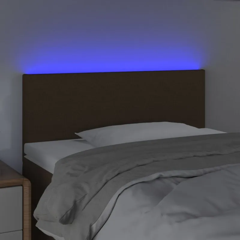 Galvūgalis su LED, tamsiai rudos spalvos, 100x5x78/88cm,audinys