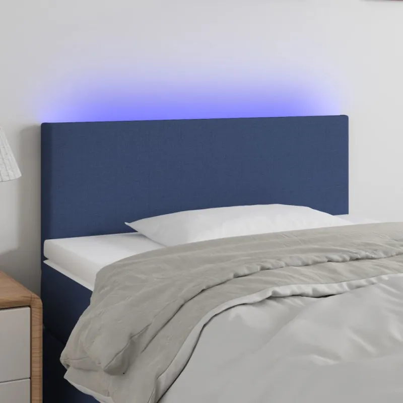 Galvūgalis su LED, mėlynos spalvos, 100x5x78/88cm, audinys