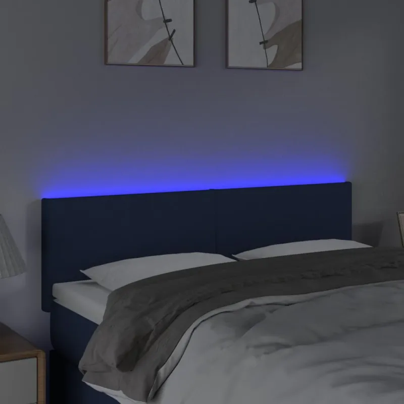Galvūgalis su LED, kreminės spalvos, 144x5x78/88cm, audinys