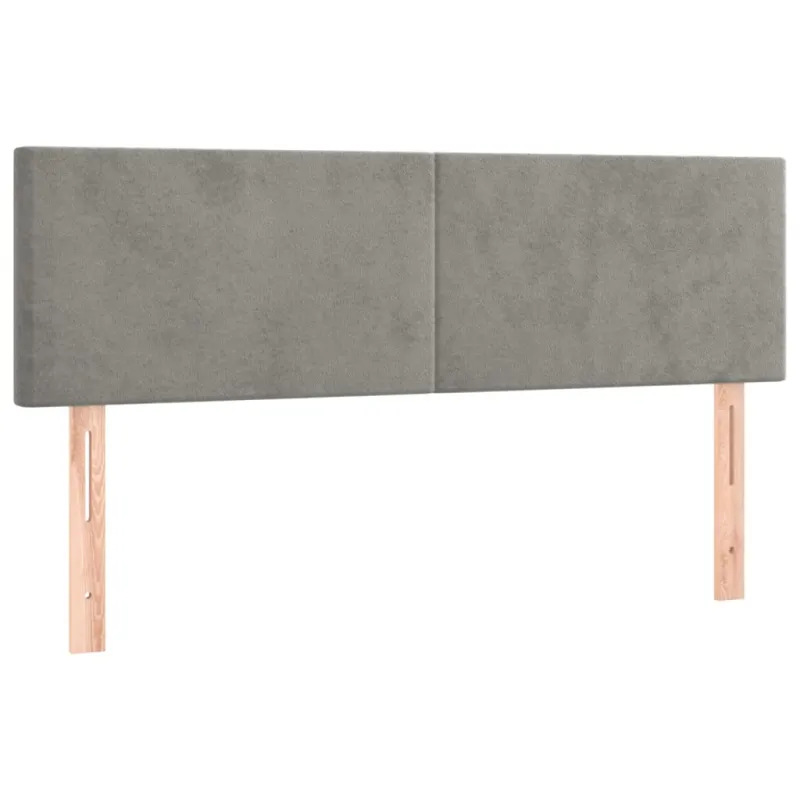 Galvūgalis su LED, šviesiai pilkas, 144x5x78/88cm, aksomas