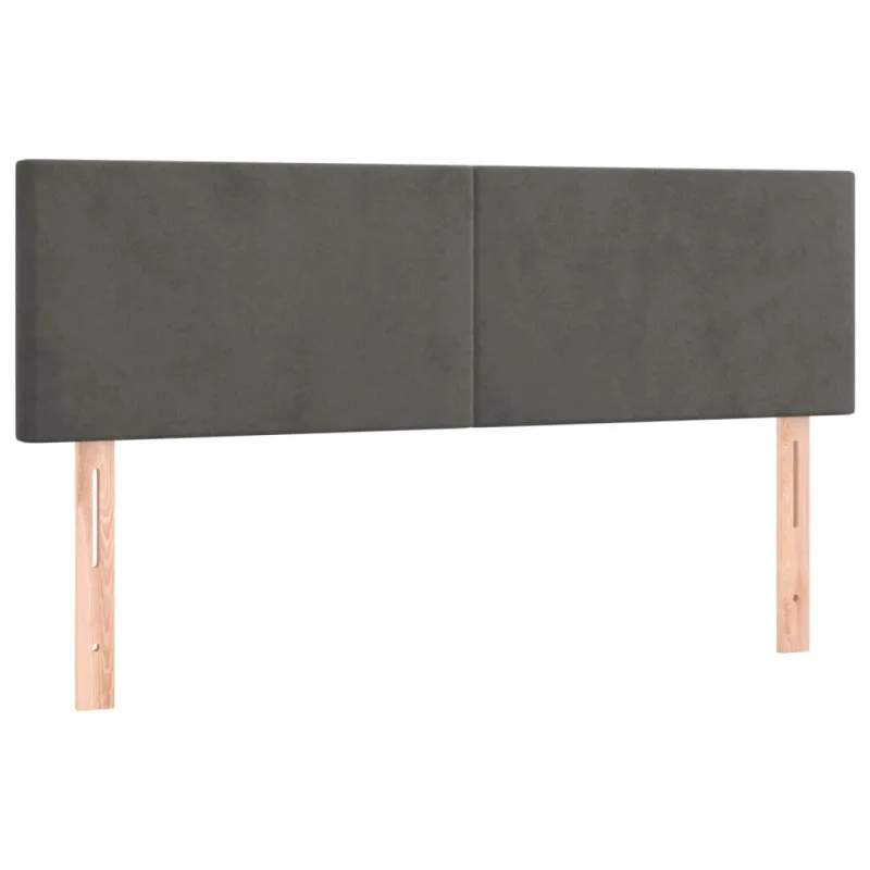 Galvūgalis su LED, tamsiai pilkas, 144x5x78/88cm, aksomas
