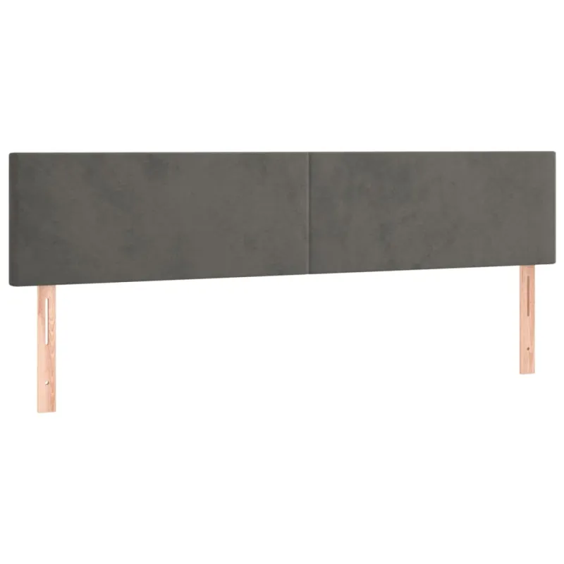 Galvūgalis su LED, tamsiai pilkas, 180x5x78/88cm, aksomas