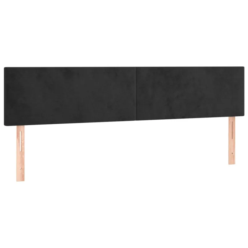 Galvūgalis su LED, juodos spalvos, 180x5x78/88cm, aksomas